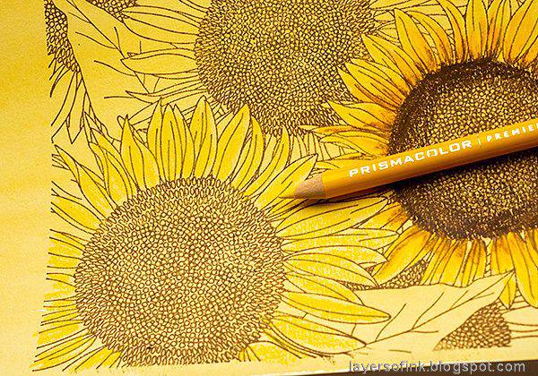 Bee And Sunflower Drawing