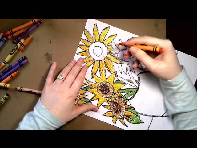 Blue Sunflower Drawing