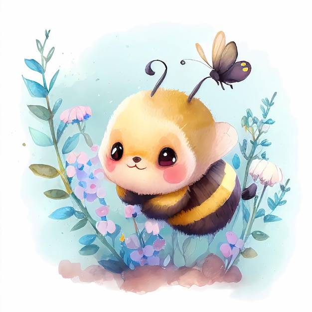 Fuzzy Bee Drawing