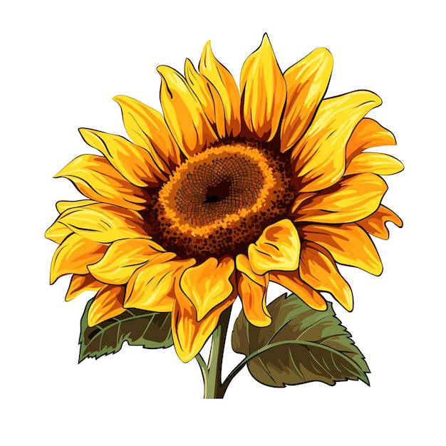 Picture Of A Sunflower Drawing