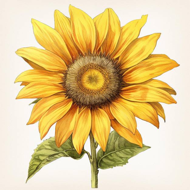 Sunflower Drawing Photo